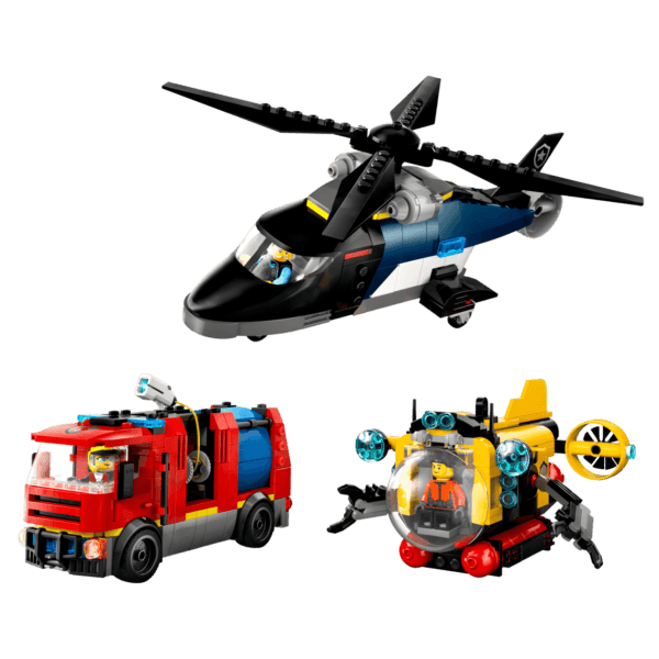 60462_Prod_en-gb LEGO Helikoptera, ugunsdzēsēju auto un zemūdenes komplekts 60462