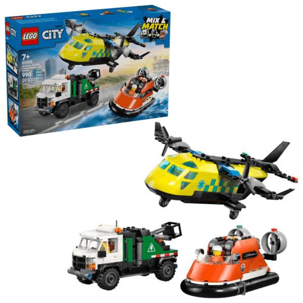 60505_boxprod_v39_en-gb LEGO Lidmašīna, avārijas dienesta auto un transportlīdzeklis uz gaisa spilvena 60505